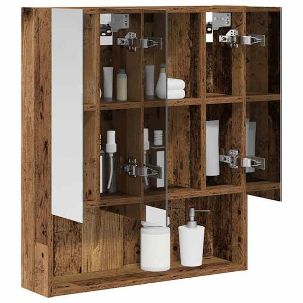 Vannitoa peeglikapp Vana puit 60 × 14.5 × 70 cm Tehispuit