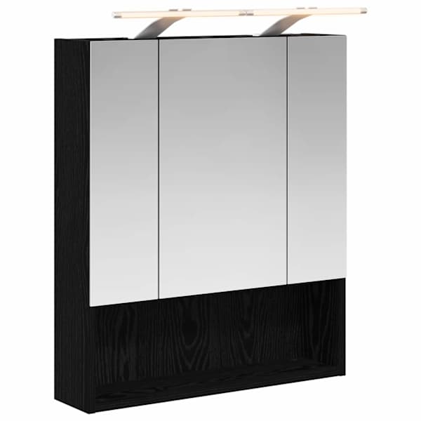 Vannitoa peeglikapp Must tamm 60 × 14.5 × 70 cm Tehispuit