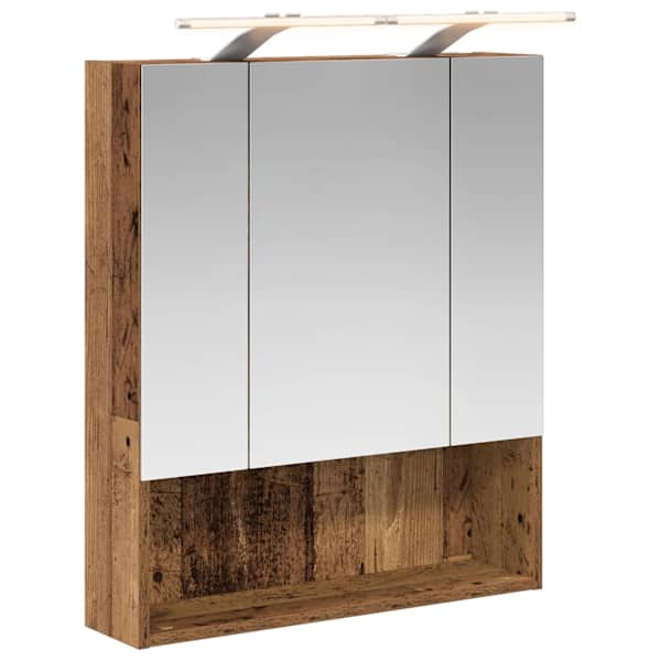 Vannitoa peeglikapp Vana puit 60 × 14.5 × 70 cm Tehispuit