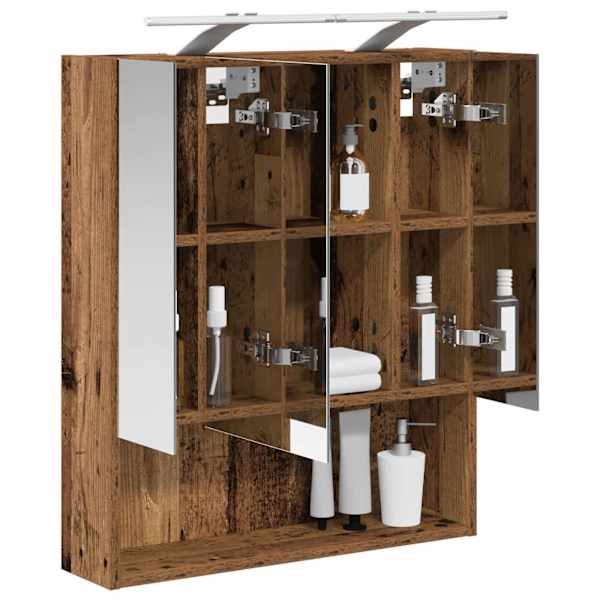 Vannitoa peeglikapp Vana puit 60 × 14.5 × 70 cm Tehispuit