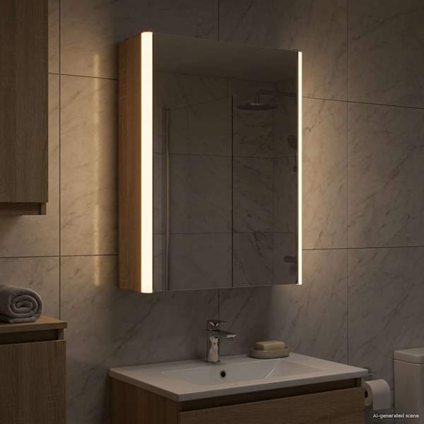 Vannitoa peeglikapp Sonoma tamm 33 × 11,5 × 50 cm Tehispuit