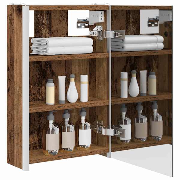 Vannitoa peeglikapp Vana puit 33 × 11,5 × 50 cm Tehispuit