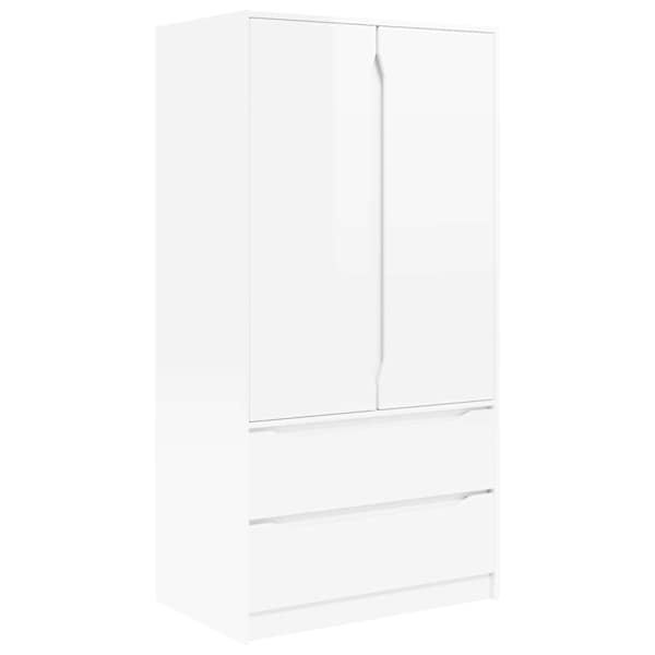 Garderoobikapp sahtliga Kõrgläikega Valge 79,5 × 49 × 156 cm