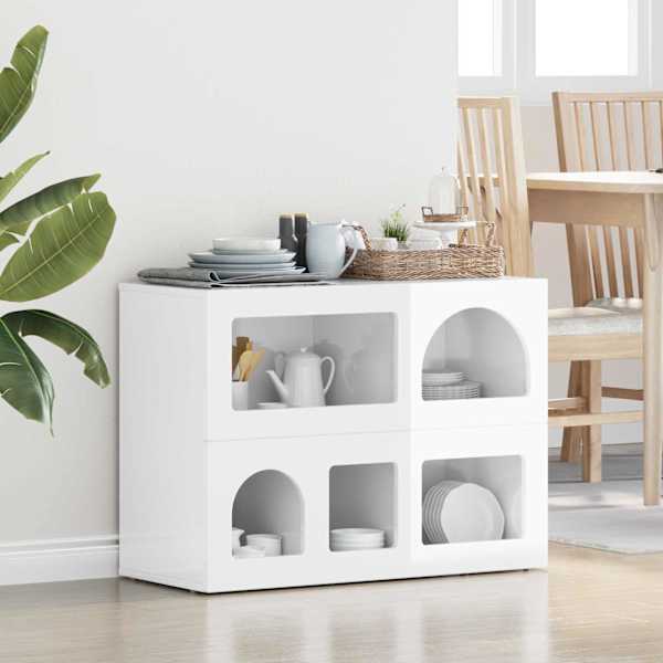 Kõide ELST Kergelt läikiv valge 80.5 × 35 × 59 cm Tehispuit