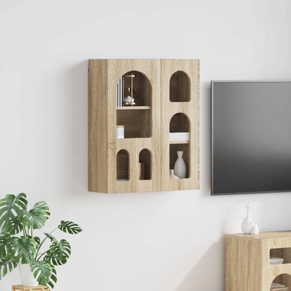 Seinakapp riiuliga ELST Sonoma tamm 59 × 20 × 71,5 cm Tehispuit
