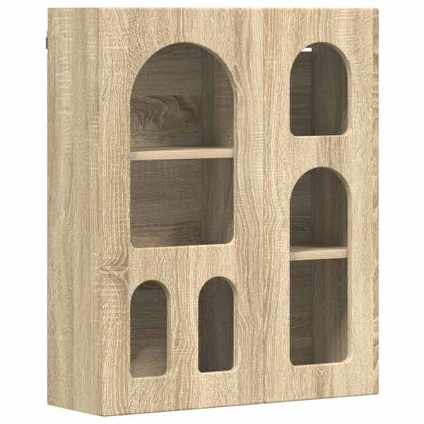 Seinakapp riiuliga ELST Sonoma tamm 59 × 20 × 71,5 cm Tehispuit
