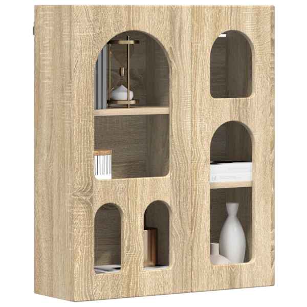 Seinakapp riiuliga ELST Sonoma tamm 59 × 20 × 71,5 cm Tehispuit
