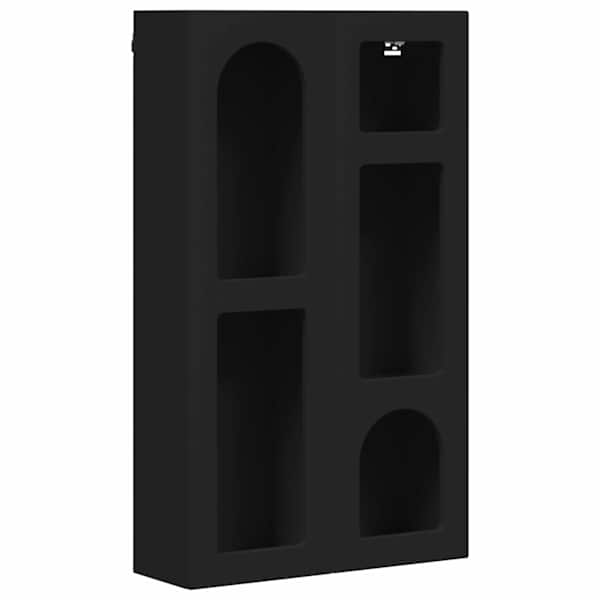 Seinakapp riiuliga ELST Must 59 × 20 × 100 cm Tehispuit