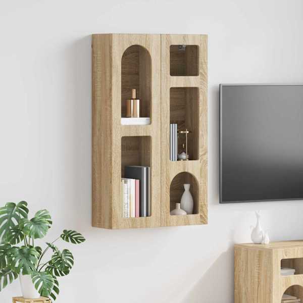 Seinakapp riiuliga ELST Sonoma tamm 59 × 20 × 100 cm Tehispuit