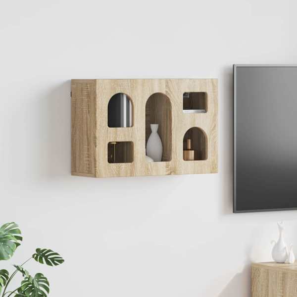 Seinakapp riiuliga ELST Sonoma tamm 60 × 20 × 40 cm Tehispuit