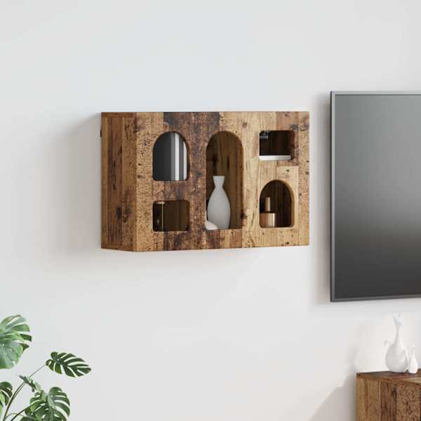 Seinakapp riiuliga ELST Vana puit 60 × 20 × 40 cm Tehispuit