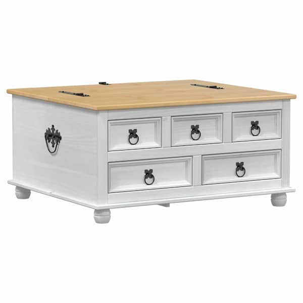 Storage box sahtliga riiuliga Valge 90 × 78 × 45 cm Tahke mänd