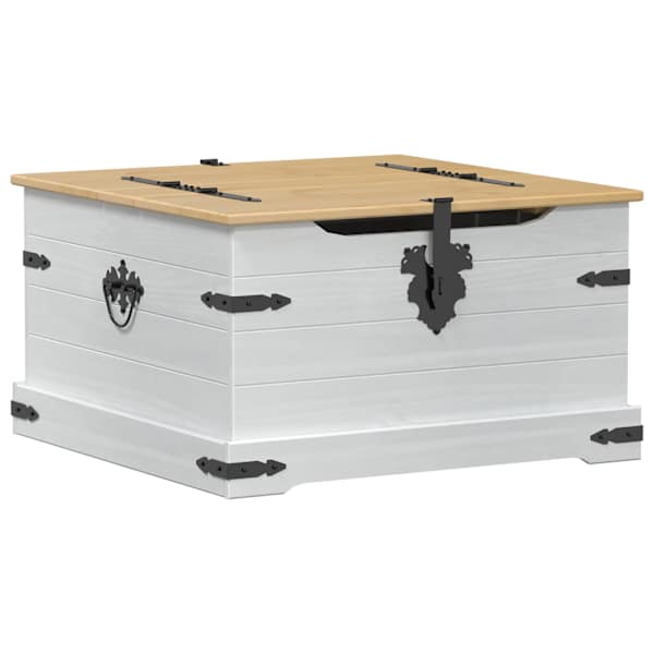 Storage box riiuliga Valge 78 × 78 × 45 cm Tahke mänd