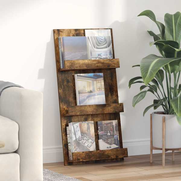 Ajakirja riiul Suitsetatud tamm 51 × 11 × 102 cm Tehispuit