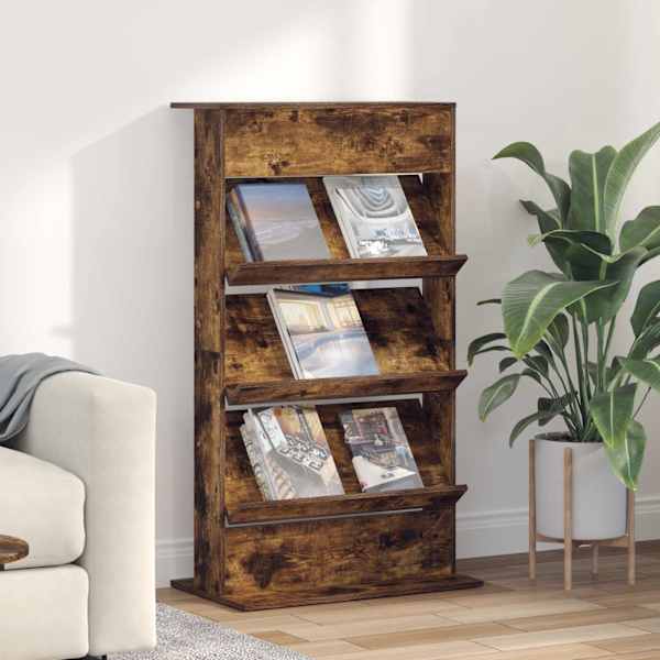 Ajakirja riiul Suitsetatud tamm 70 × 41 × 126 cm Tehispuit