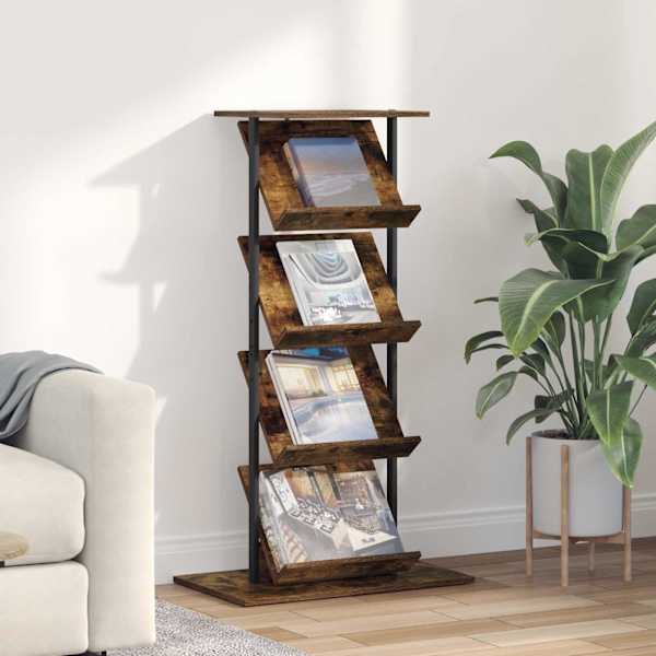 Ajakirja riiul Suitsetatud tamm 68 × 40 × 123.5 cm Tehispuit