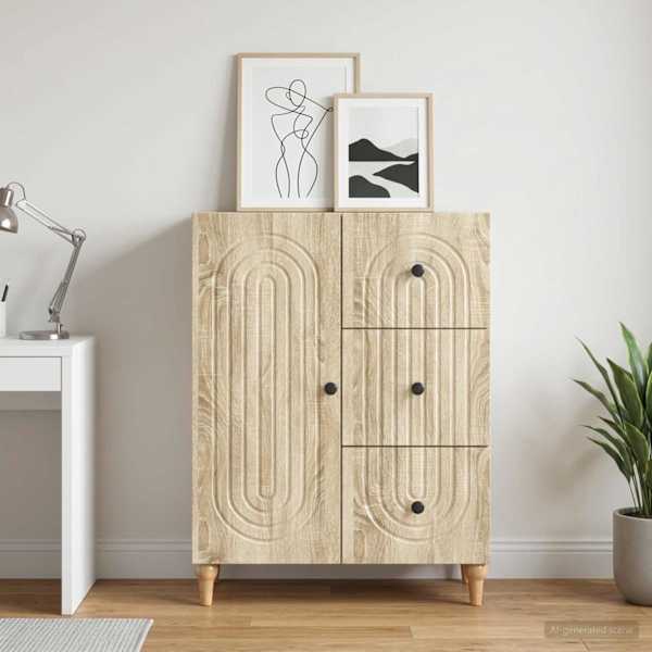Kõide sahtliga Sonoma tamm 66 × 34,5 × 90 cm Tehispuit
