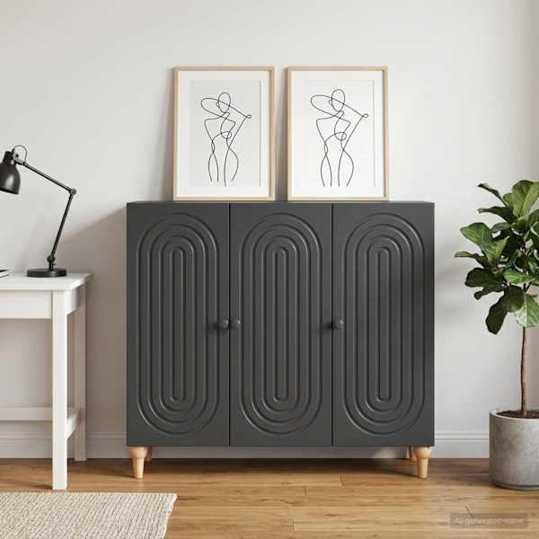 Kõide Must 89 × 34,5 × 80 cm Tehispuit