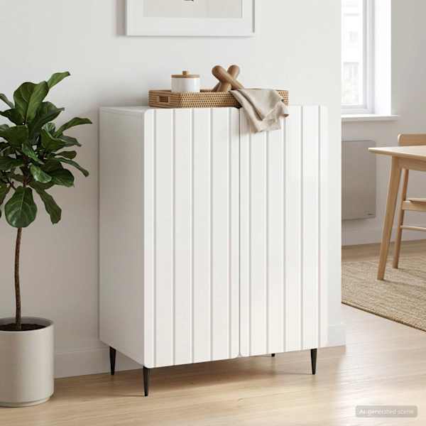 Kõide Kõrgläikega valge 66 × 34,5 × 92 cm Tehispuit