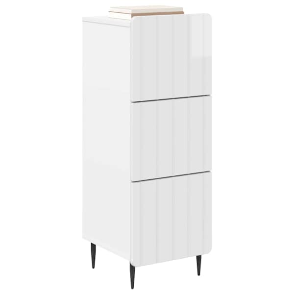 Sahtlikapp 33 × 34,5 × 92 cm Tehispuit Kõrgläikega valge