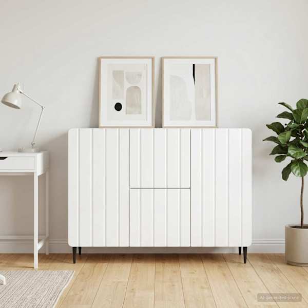 Kõide sahtliga Kõrgläikega valge 89 × 34,5 × 62 cm Tehispuit