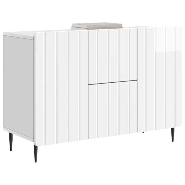 Kõide sahtliga Kõrgläikega valge 89 × 34,5 × 62 cm Tehispuit