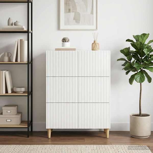 Sahtlibüroo 66 × 34,5 × 90 cm Tehispuit Kõrgläikega valge