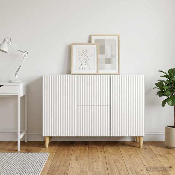 Kõide Kõrgläikega valge 89 × 34,5 × 60 cm Tehispuit