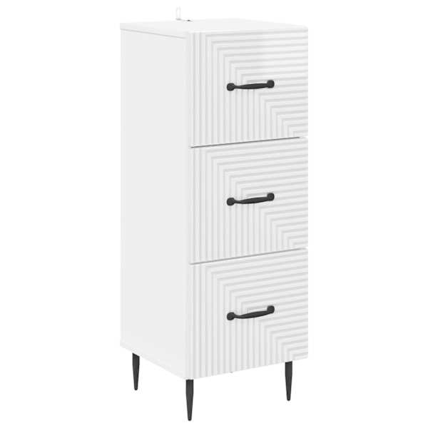 Sahtlibüroo Kõrgläikega valge 33 × 34,5 × 89,5 cm Tehispuit