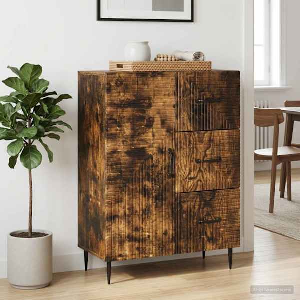Kõide sahtliga Suitsutatud tamm 66 × 34,5 × 89,5 cm Tehispuit