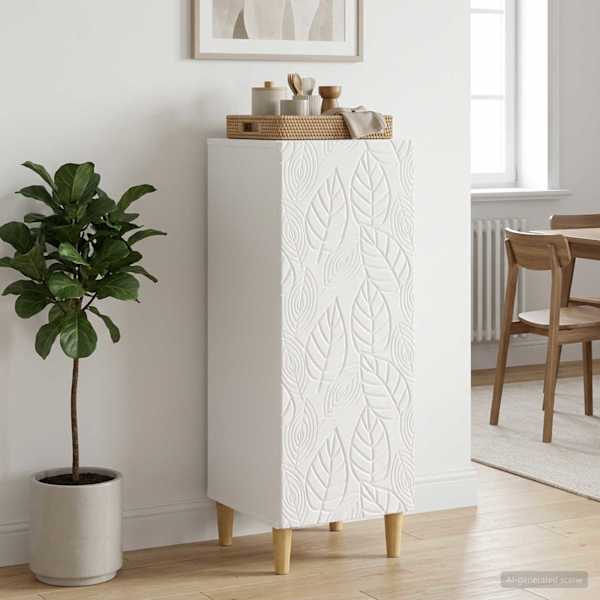 Kõide Kõrgläikega valge 33 × 34,5 × 90 cm Tehispuit