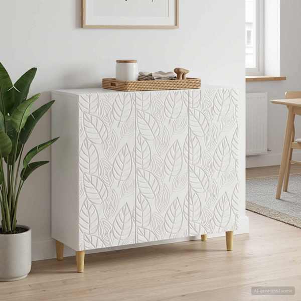 Kõide Kõrgläikega valge 89 × 34,5 × 80 cm Tehispuit