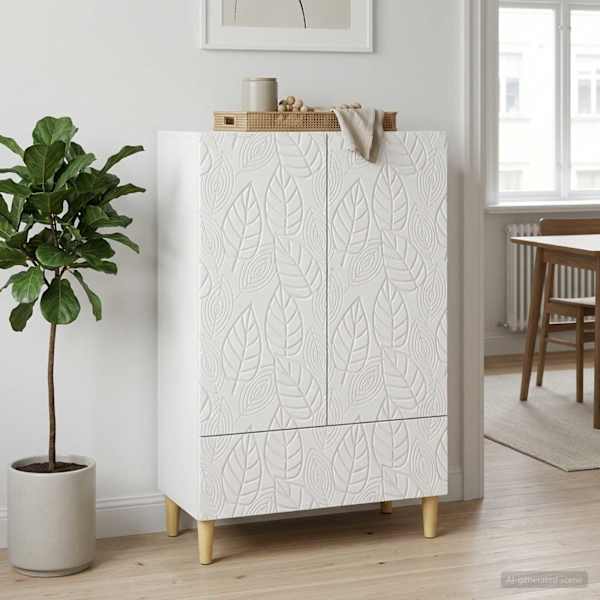 Kõide Kõrgläikega valge 66 × 34,5 × 95 cm Tehispuit