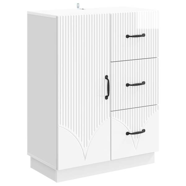 Kõide sahtliga Kõrgläikega valge 66 × 34,5 × 87 cm Tehispuit