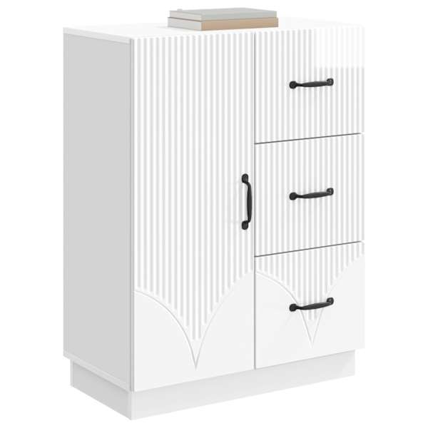 Kõide sahtliga Kõrgläikega valge 66 × 34,5 × 87 cm Tehispuit