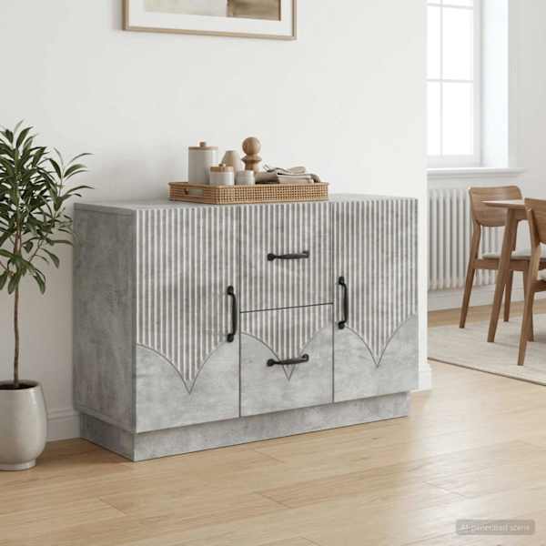Kõide sahtliga Betoonhall 89 × 34,5 × 57 cm Tehispuit