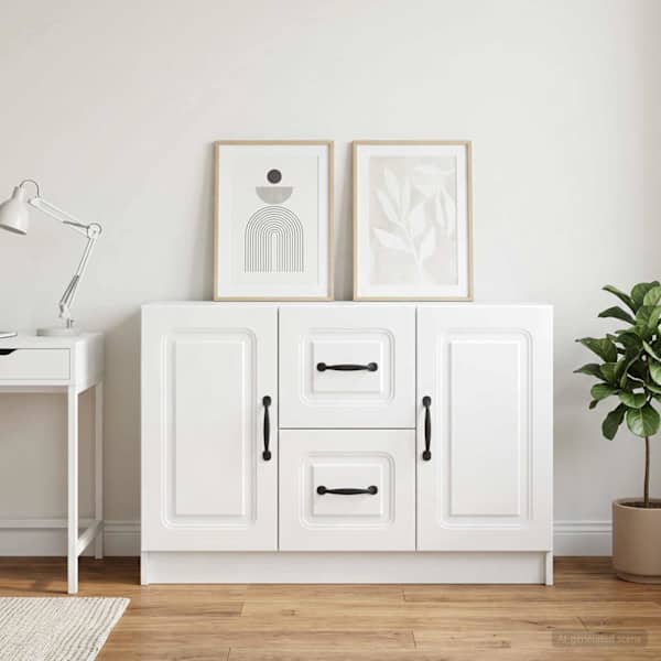 Kõide Kõrgläikega valge 89 × 34,5 × 57 cm Tehispuit