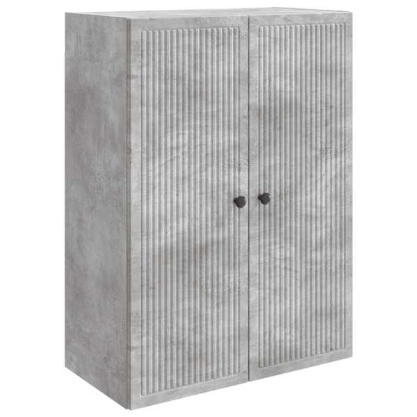 Seinale kinnitatav kapp Betoonhall 66 × 34,5 × 90 cm Tehispuit