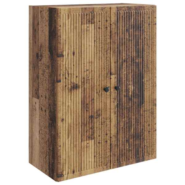 Seinale kinnitatav kapp Vana puit 66 × 34,5 × 90 cm Tehispuit
