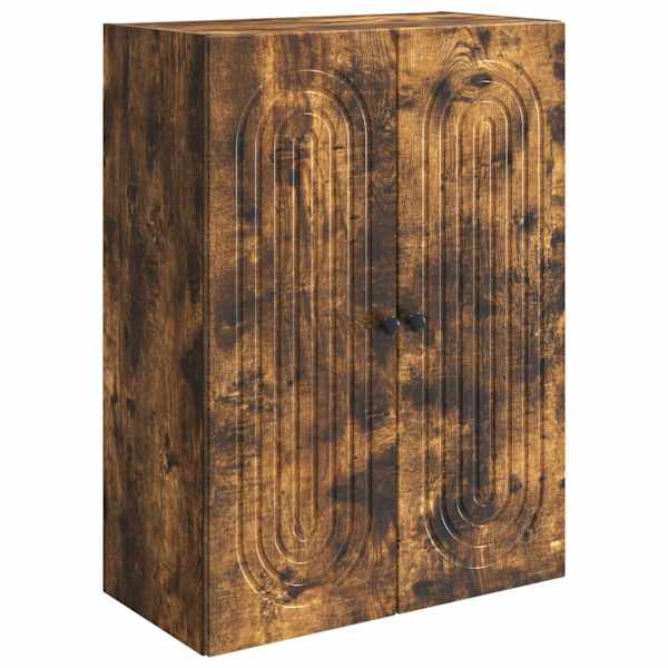 Seinale kinnitatav kapp Suitsutatud tamm 66 × 34,5 × 90 cm