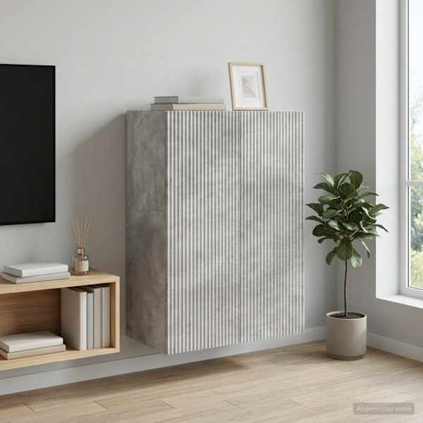 Seinale kinnitatav kapp 66 × 34,5 × 90 cm Tehispuit Betoonhall