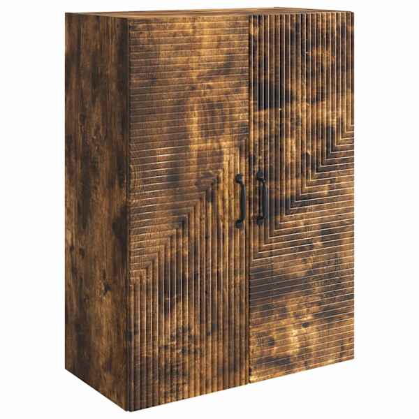 Seinale kinnitatav kapp Suitsutatud tamm 66 × 34,5 × 90 cm