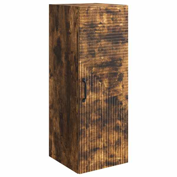 Seinale kinnitatav kapp Suitsutatud tamm 33 × 34,5 × 90 cm