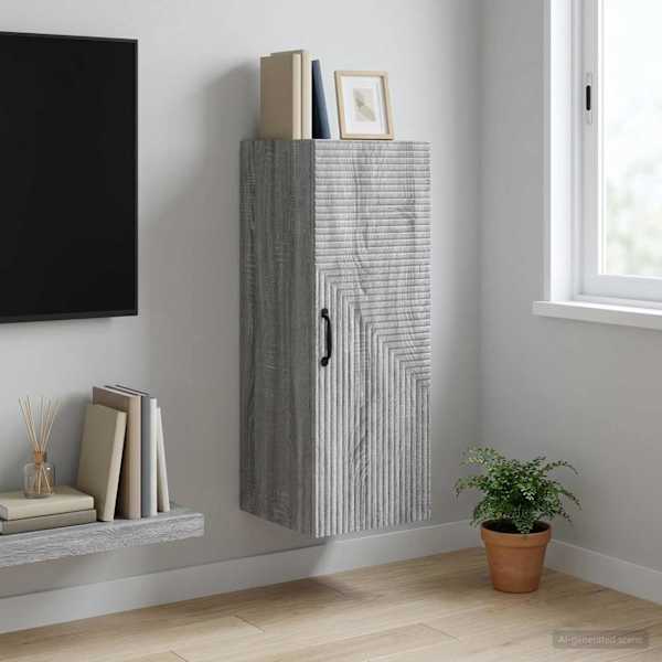 Seinale kinnitatav kapp Hall Sonoma 33 × 34,5 × 90 cm Tehispuit