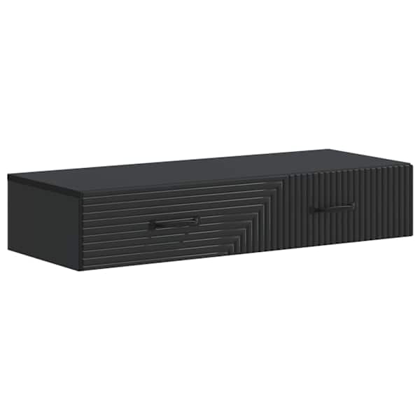 Seinale kinnitatav külglaud 87,5 × 34,5 × 17 cm Tehispuit Must