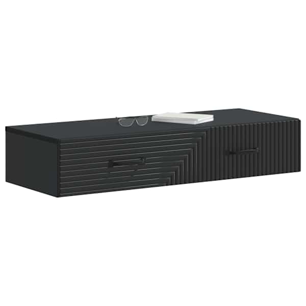 Seinale kinnitatav külglaud 87,5 × 34,5 × 17 cm Tehispuit Must