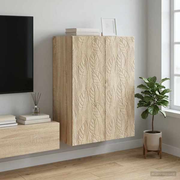 Seinale kinnitatav kapp 66 × 34,5 × 90 cm Tehispuit Sonoma tamm