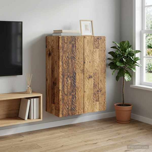 Seinale kinnitatav kapp 66 × 34,5 × 90 cm Tehispuit Vana puit