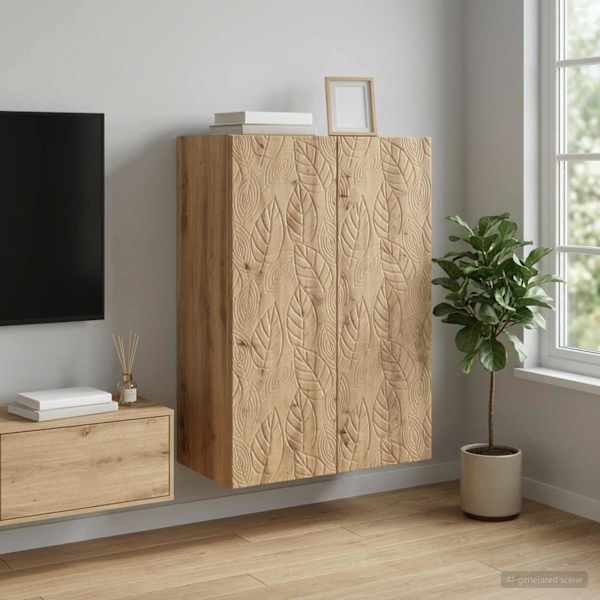 Seinale kinnitatav kapp 66 × 34,5 × 90 cm Tehispuit