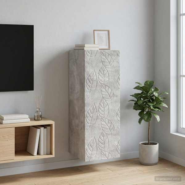 Seinale kinnitatav kapp 33 × 34,5 × 90 cm Tehispuit Betoonhall